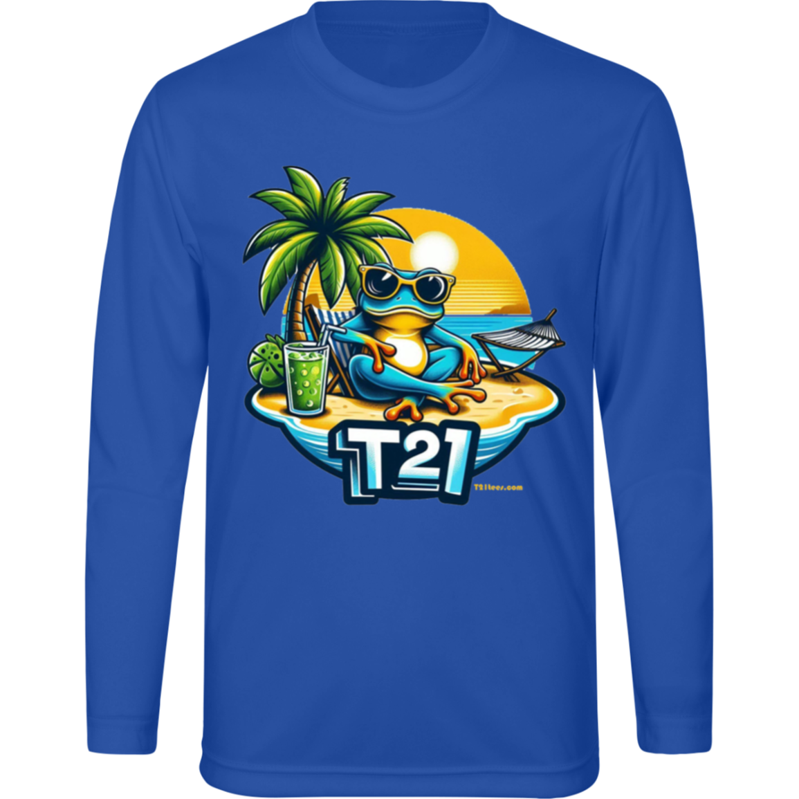 T21 "Frog Life" - Youth Activewear Moisture-wicking, UV40+ Long-sleeve tee