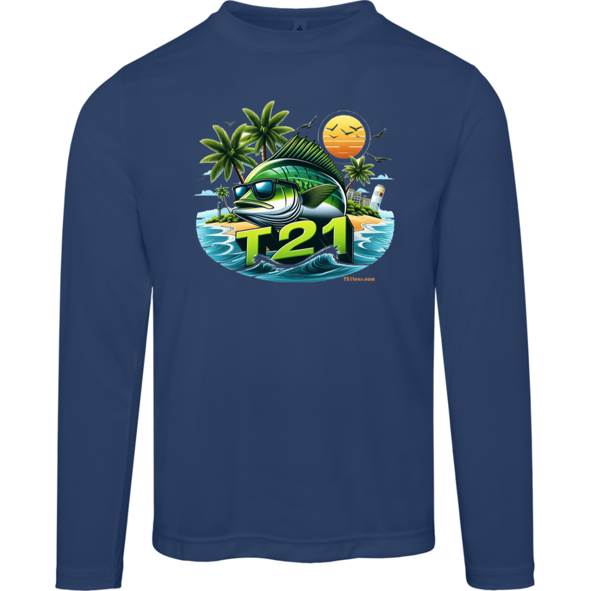 T21 "Green Scales" - Unisex Activewear Moisture-wicking, UV40+ Long-sleeve tee