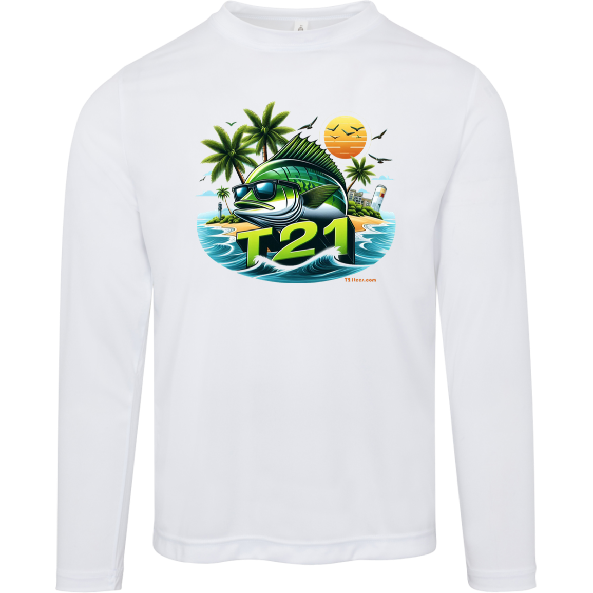 T21 "Green Scales" - Unisex Activewear Moisture-wicking, UV40+ Long-sleeve tee