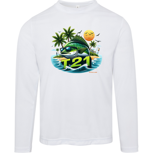 T21 "Green Scales" - Unisex Activewear Moisture-wicking, UV40+ Long-sleeve tee