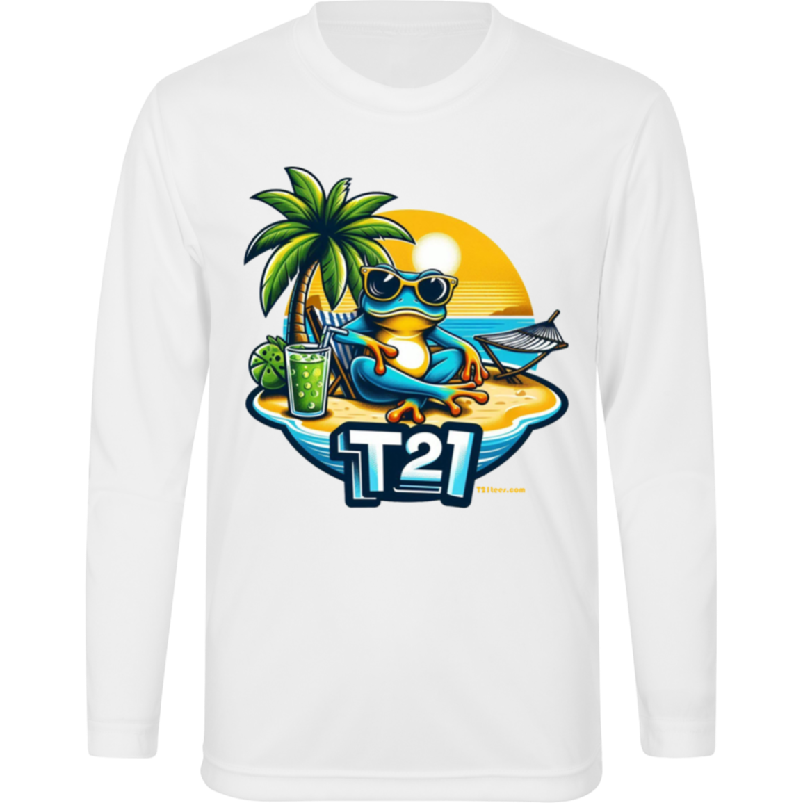 T21 "Frog Life" - Youth Activewear Moisture-wicking, UV40+ Long-sleeve tee