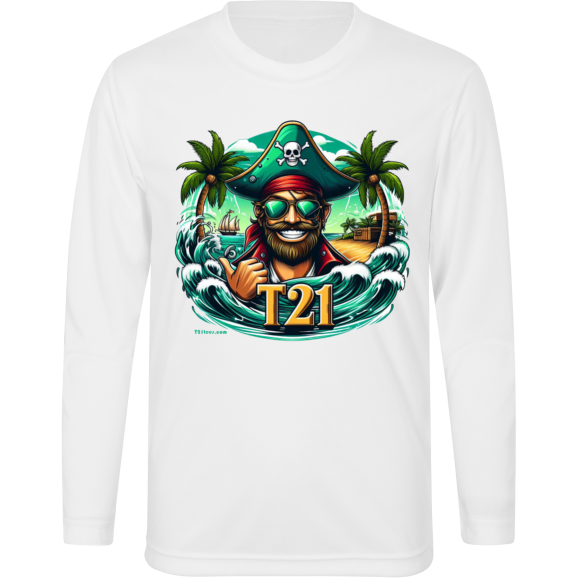 T21 "Pirate Latitudes" - Youth Activewear Moisture-wicking, UV40+ Long-sleeve tee