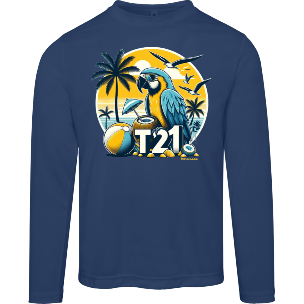 T21 "Coconut Island" - Unisex Moisture-wicking, UV40+ Long-sleeve tee