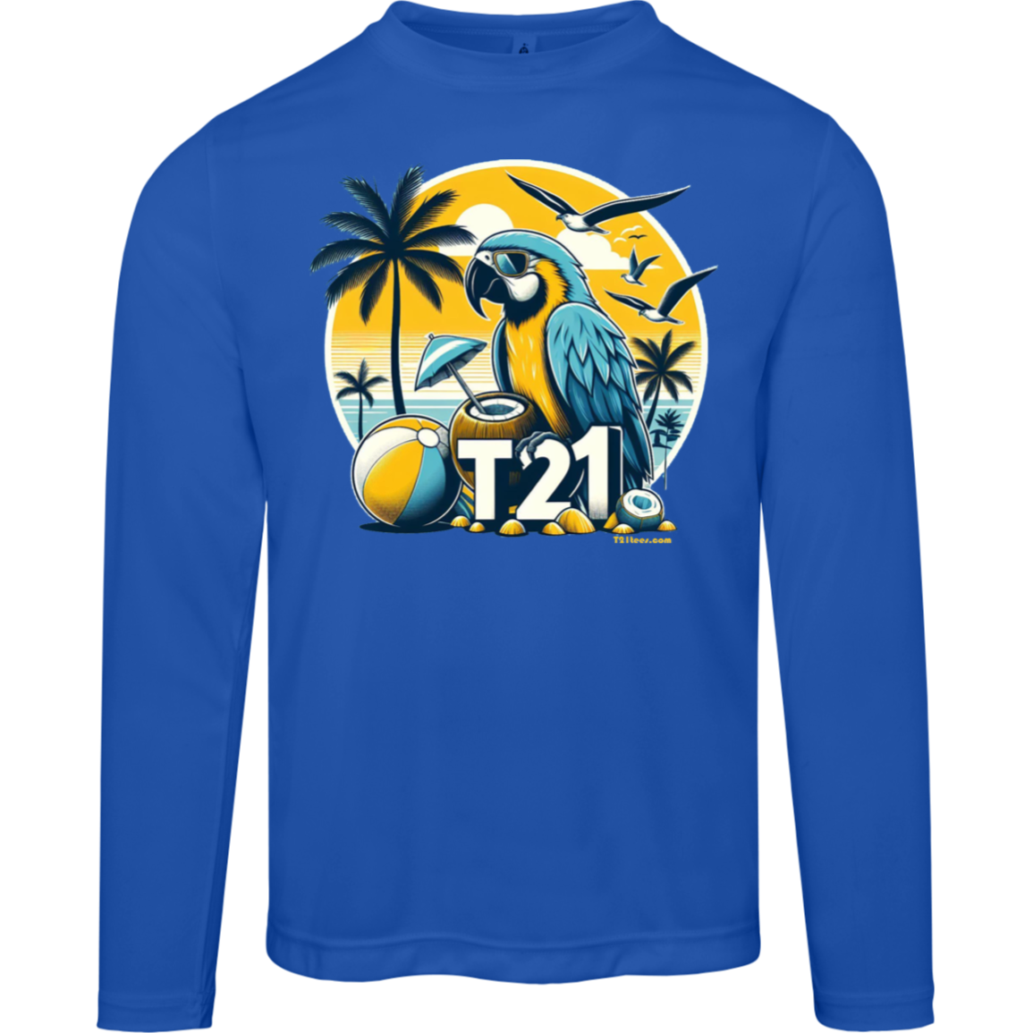 T21 "Coconut Island" - Unisex Moisture-wicking, UV40+ Long-sleeve tee