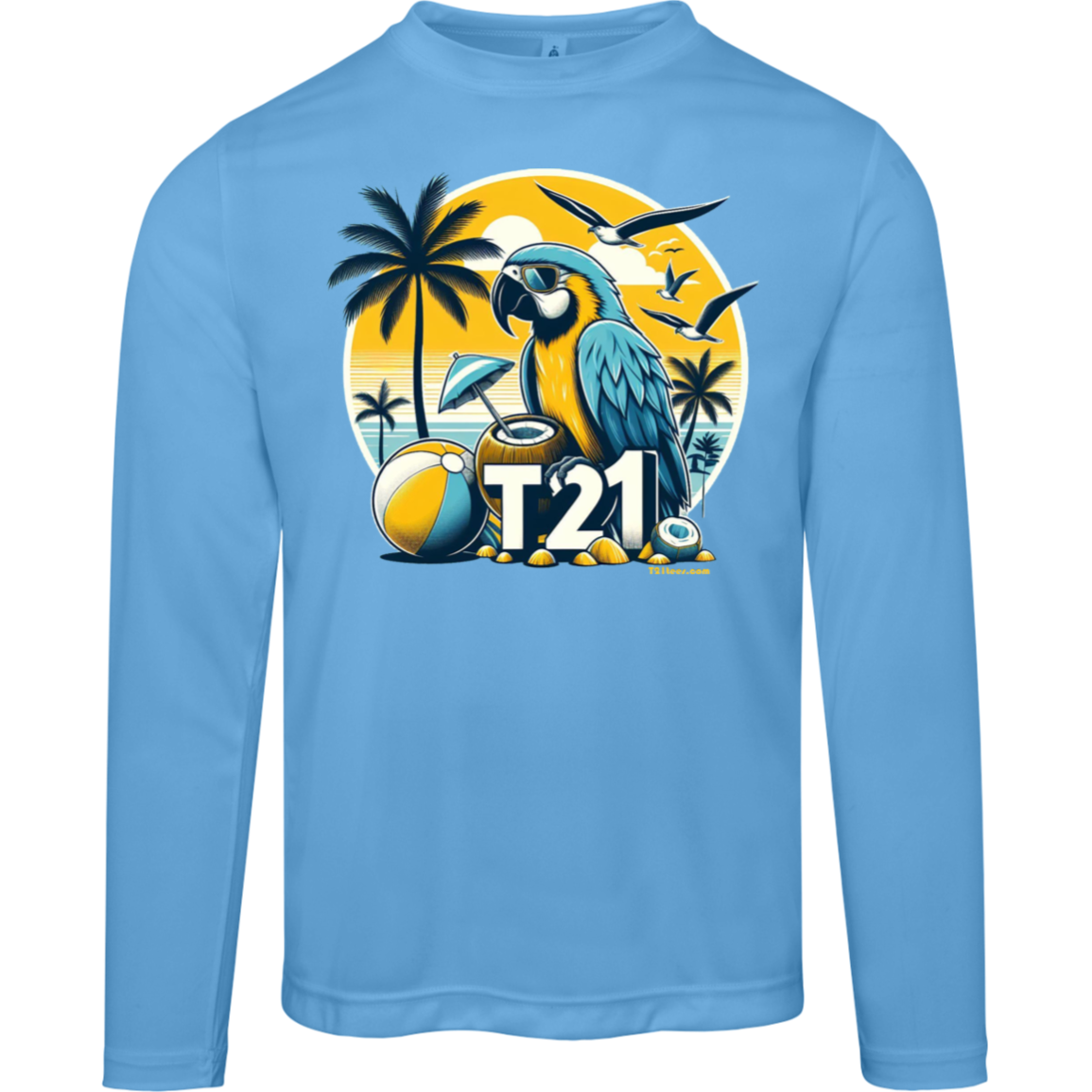 T21 "Coconut Island" - Unisex Moisture-wicking, UV40+ Long-sleeve tee