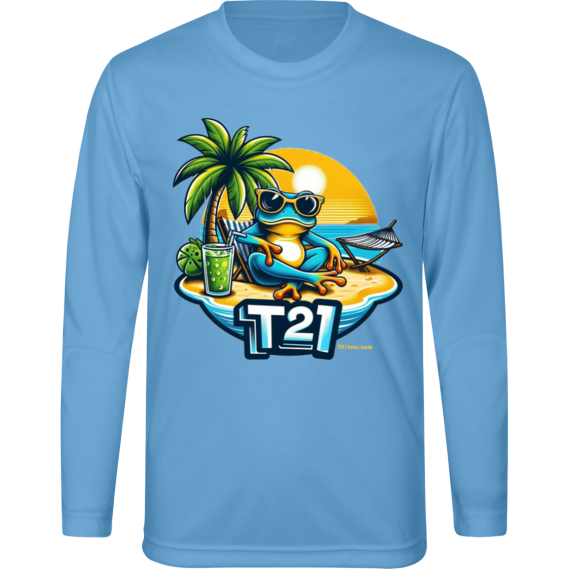 T21 "Frog Life" - Youth Activewear Moisture-wicking, UV40+ Long-sleeve tee