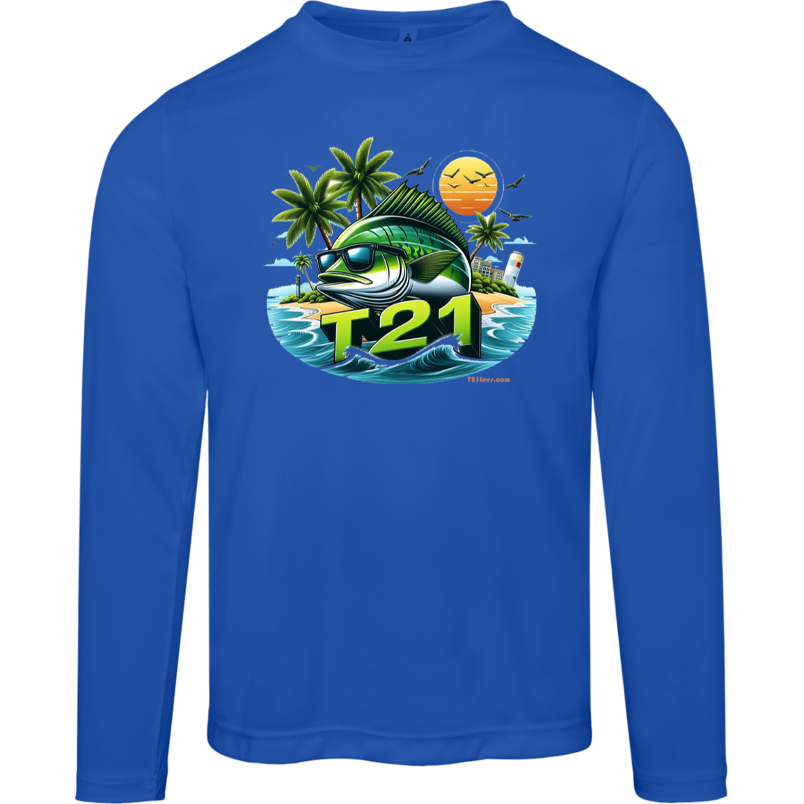T21 "Green Scales" - Unisex Activewear Moisture-wicking, UV40+ Long-sleeve tee
