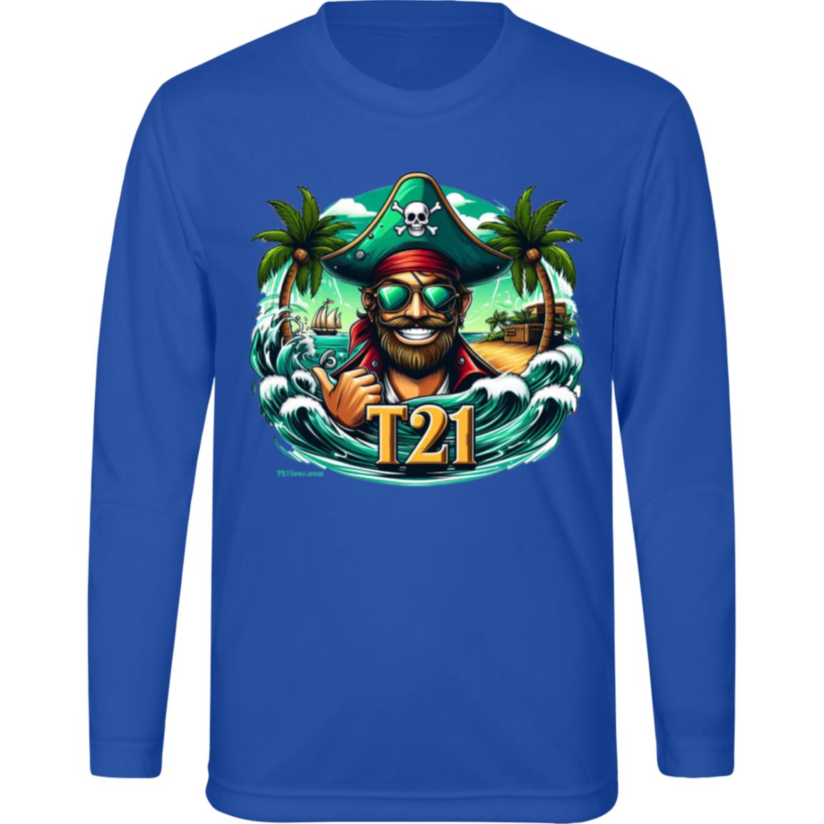 T21 "Pirate Latitudes" - Youth Activewear Moisture-wicking, UV40+ Long-sleeve tee