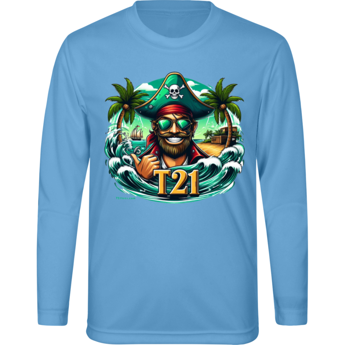 T21 "Pirate Latitudes" - Youth Activewear Moisture-wicking, UV40+ Long-sleeve tee