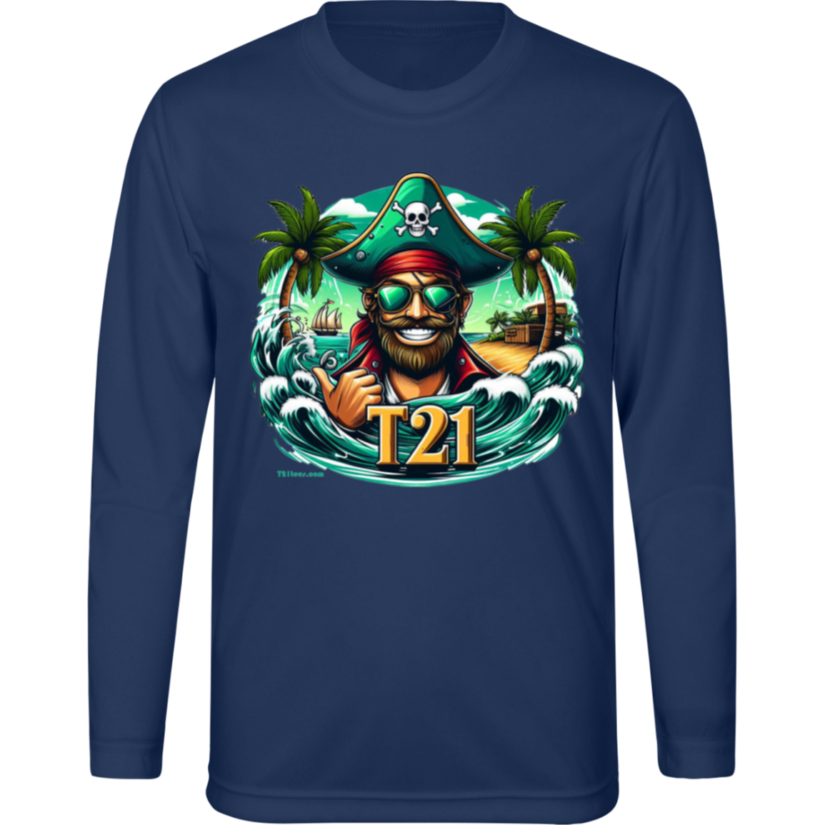 T21 "Pirate Latitudes" - Youth Activewear Moisture-wicking, UV40+ Long-sleeve tee