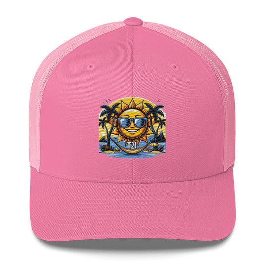 T21 "Sunshine Daydream" - Embroidered Retro Trucker Cap - colors