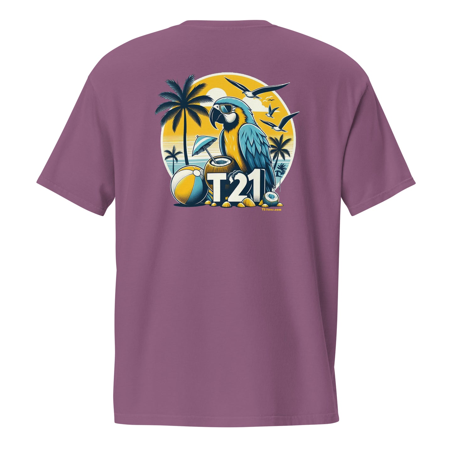 T21 "Coconut Island" - Unisex Relaxed-fit Pocket T-shirt - multiple colors