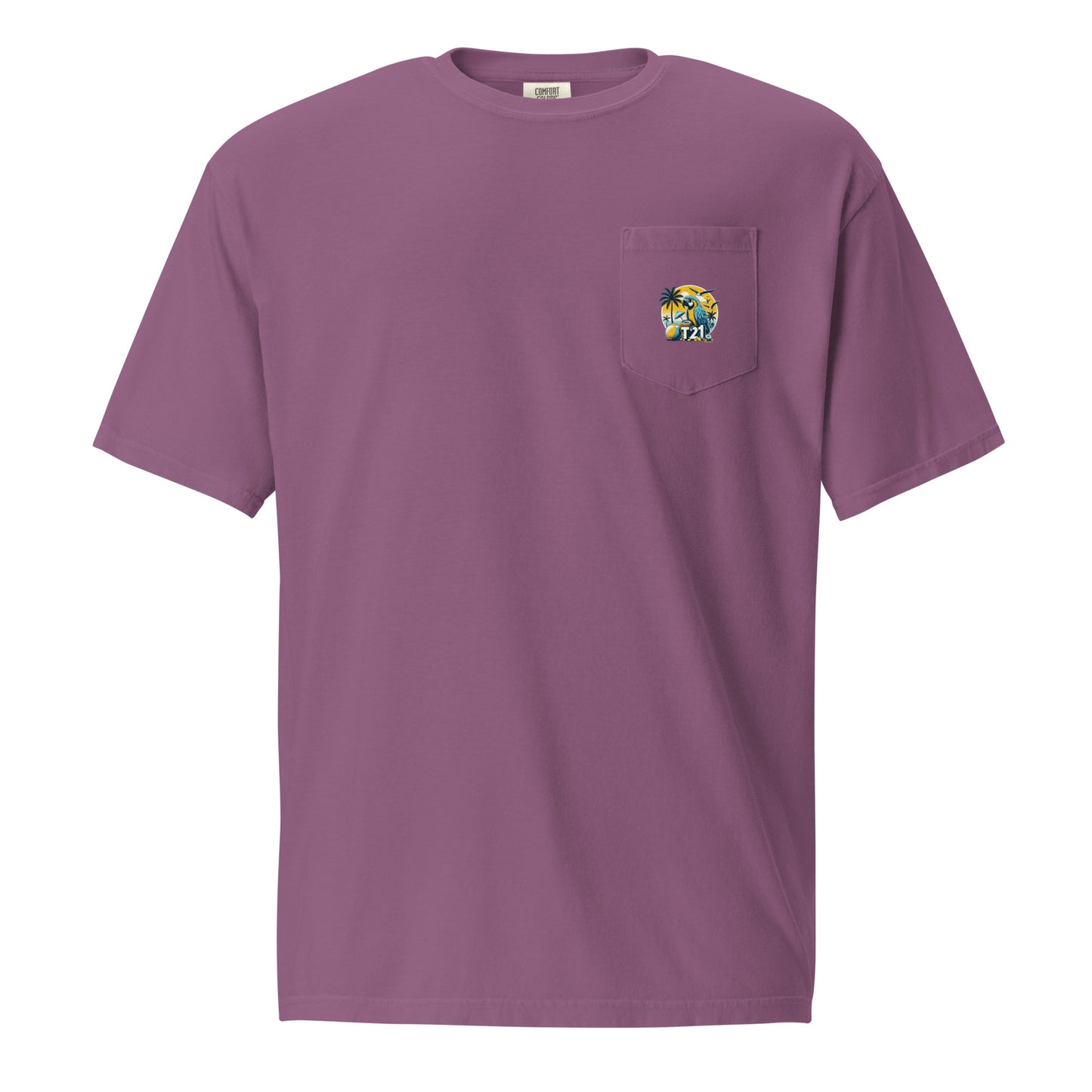 T21 "Coconut Island" - Unisex Relaxed-fit Pocket T-shirt - multiple colors