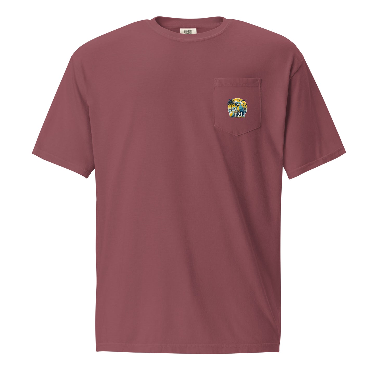 T21 "Coconut Island" - Unisex Relaxed-fit Pocket T-shirt - multiple colors