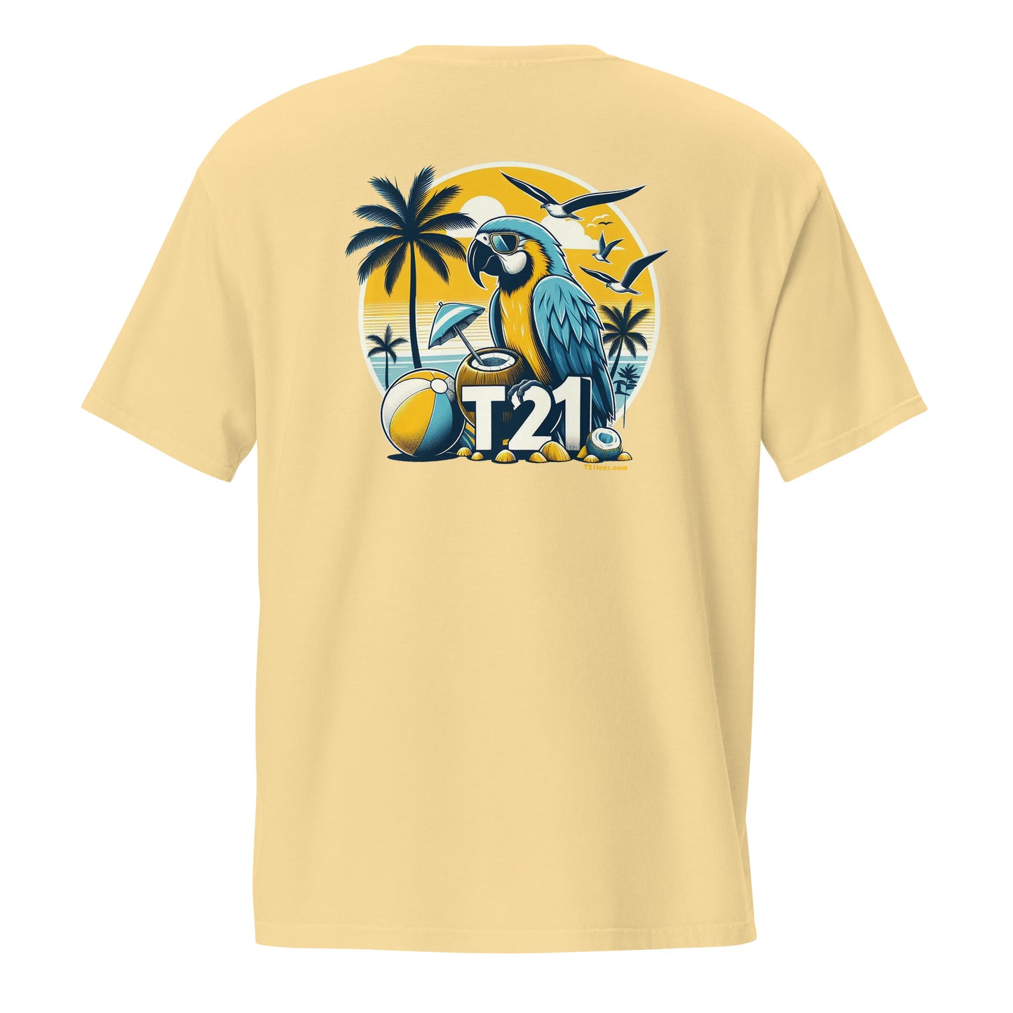 T21 "Coconut Island" - Unisex Relaxed-fit Pocket T-shirt - multiple colors