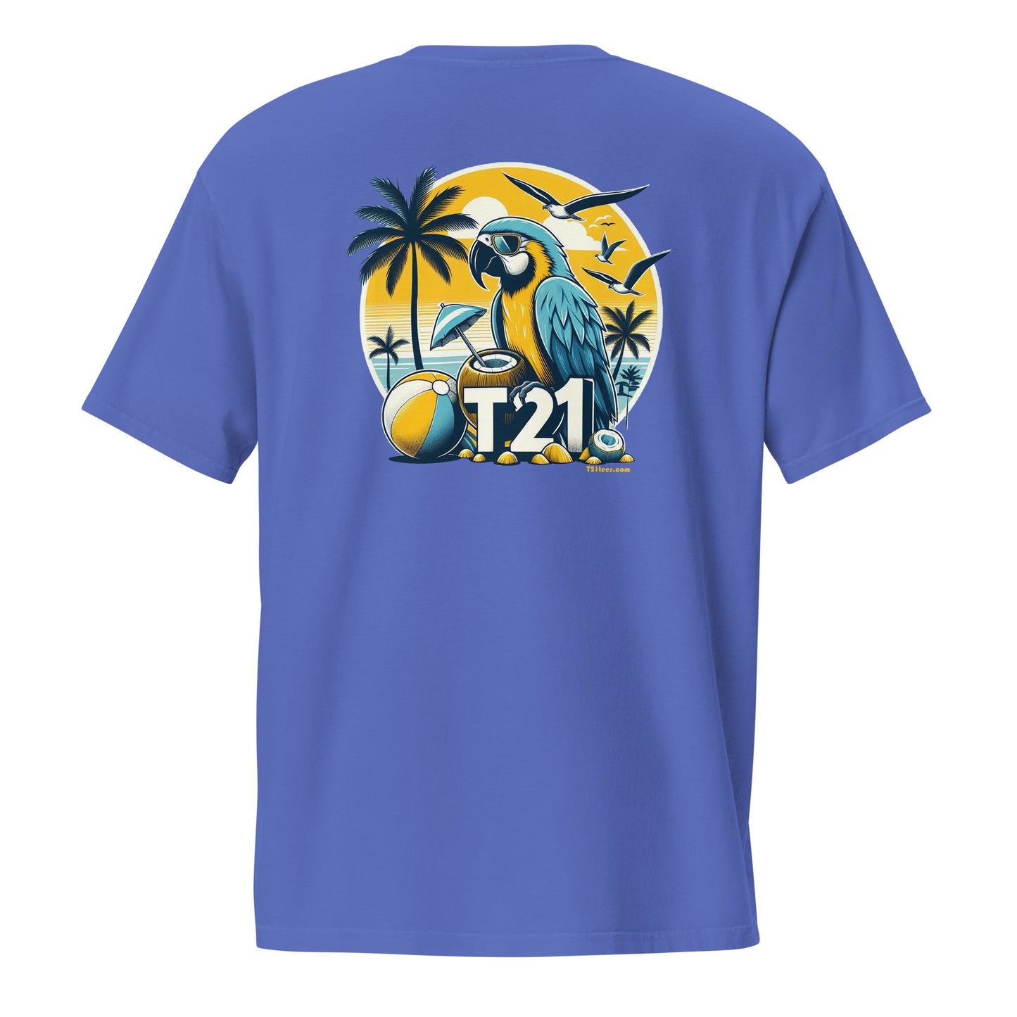 T21 "Coconut Island" - Unisex Relaxed-fit Pocket T-shirt - multiple colors