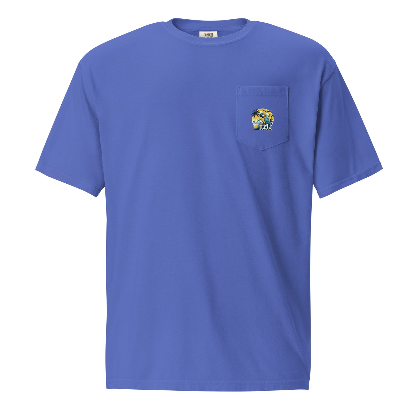 T21 "Coconut Island" - Unisex Relaxed-fit Pocket T-shirt - multiple colors