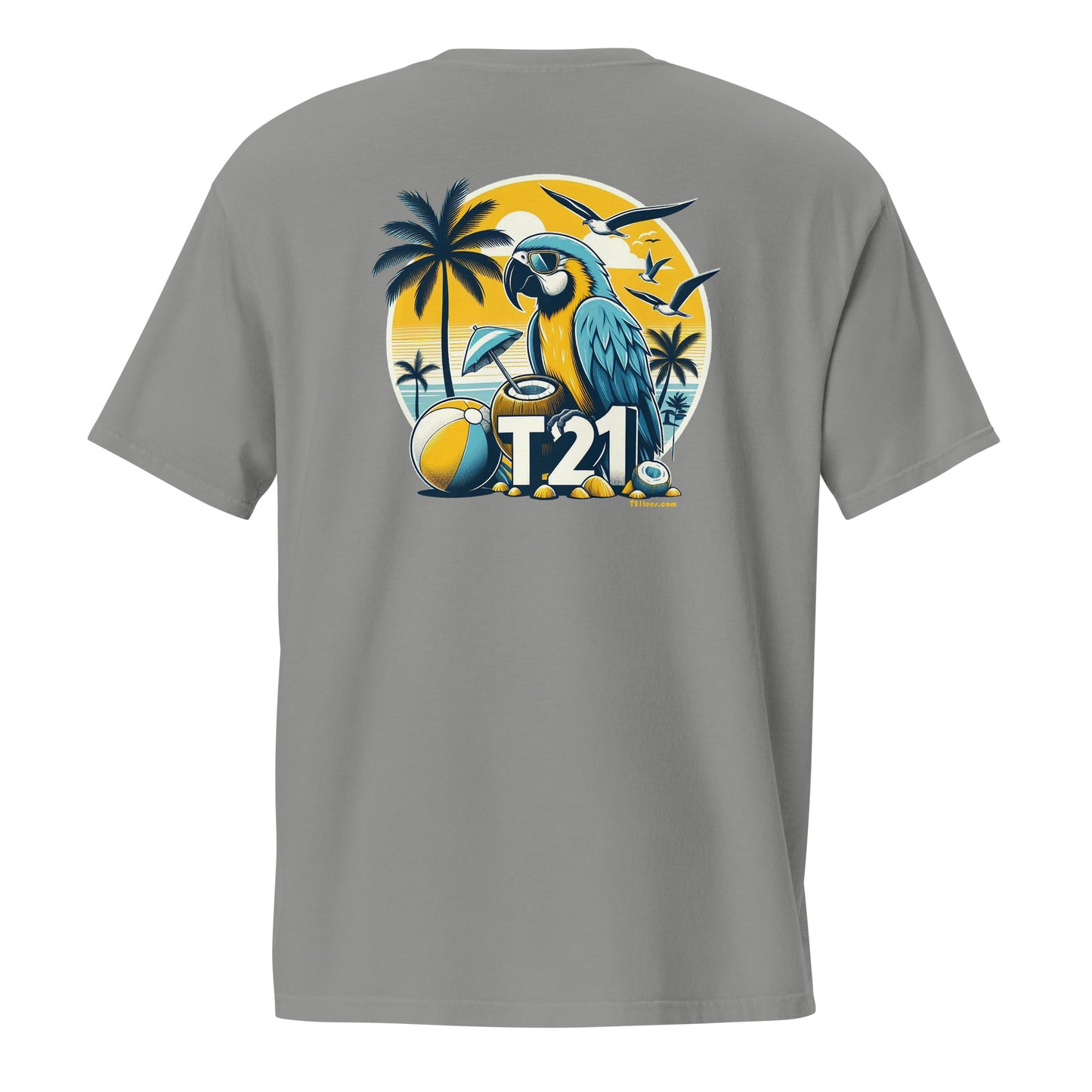 T21 "Coconut Island" - Unisex Relaxed-fit Pocket T-shirt - multiple colors