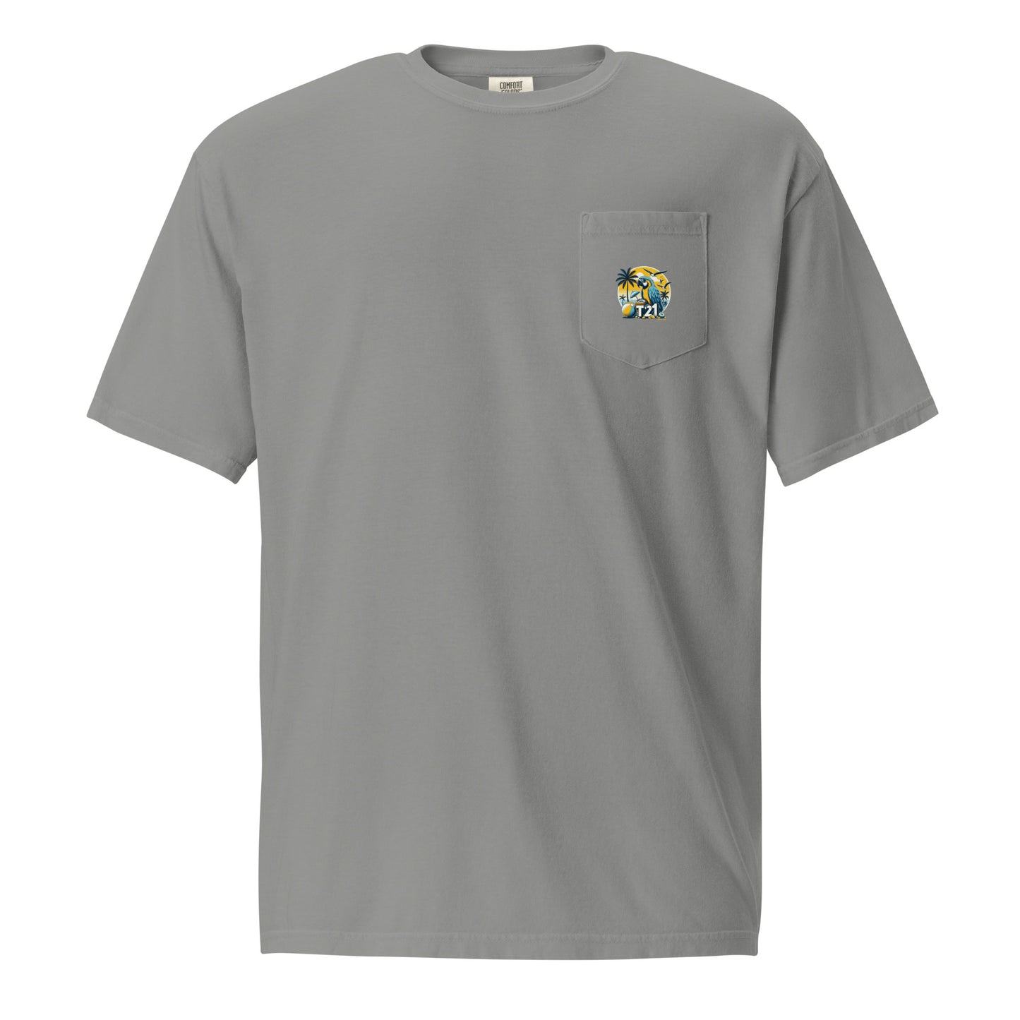 T21 "Coconut Island" - Unisex Relaxed-fit Pocket T-shirt - multiple colors