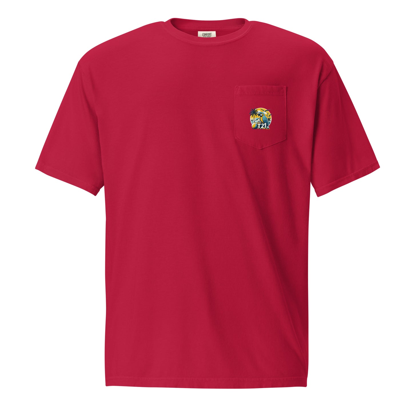 T21 "Coconut Island" - Unisex Relaxed-fit Pocket T-shirt - multiple colors