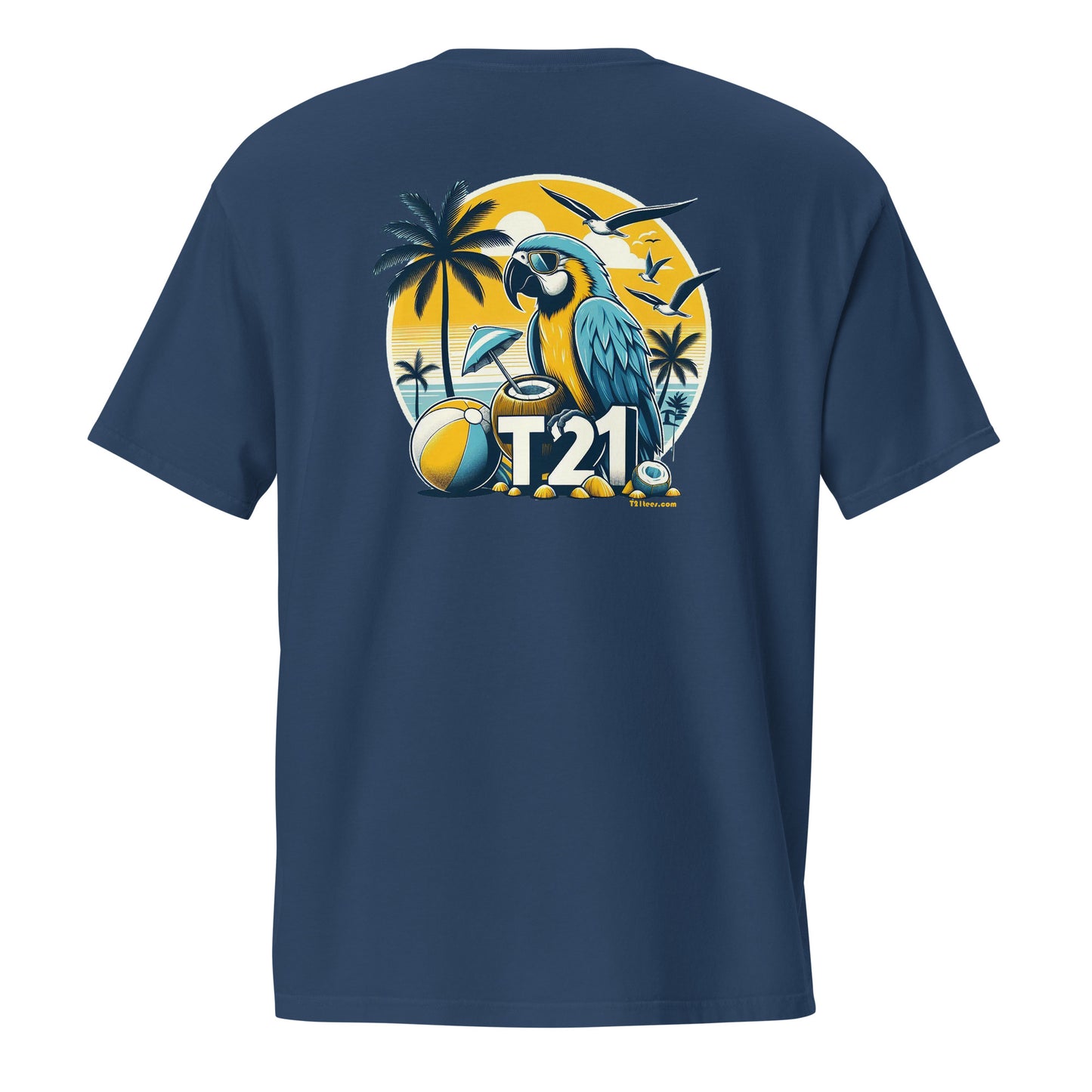 T21 "Coconut Island" - Unisex Relaxed-fit Pocket T-shirt - multiple colors