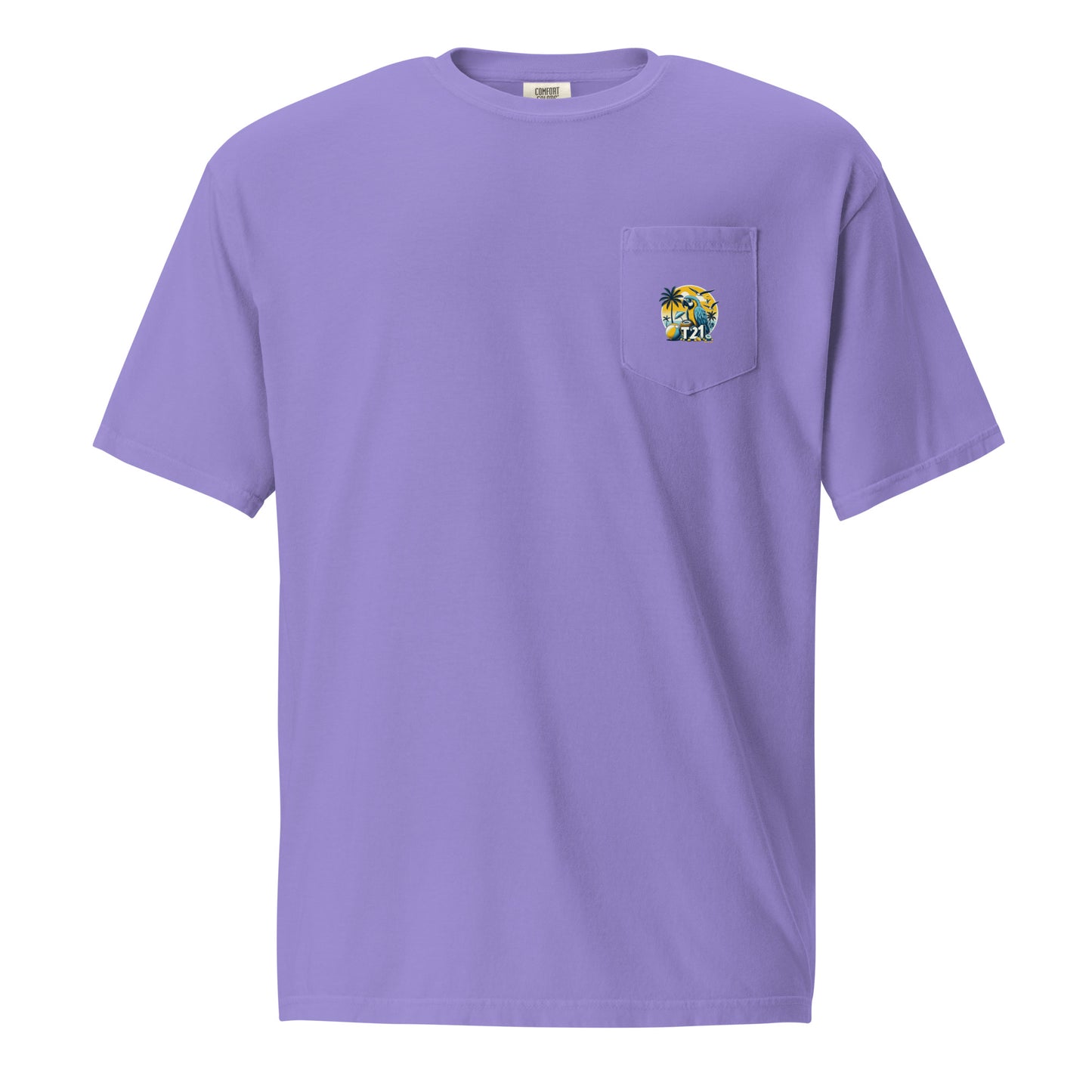 T21 "Coconut Island" - Unisex Relaxed-fit Pocket T-shirt - multiple colors