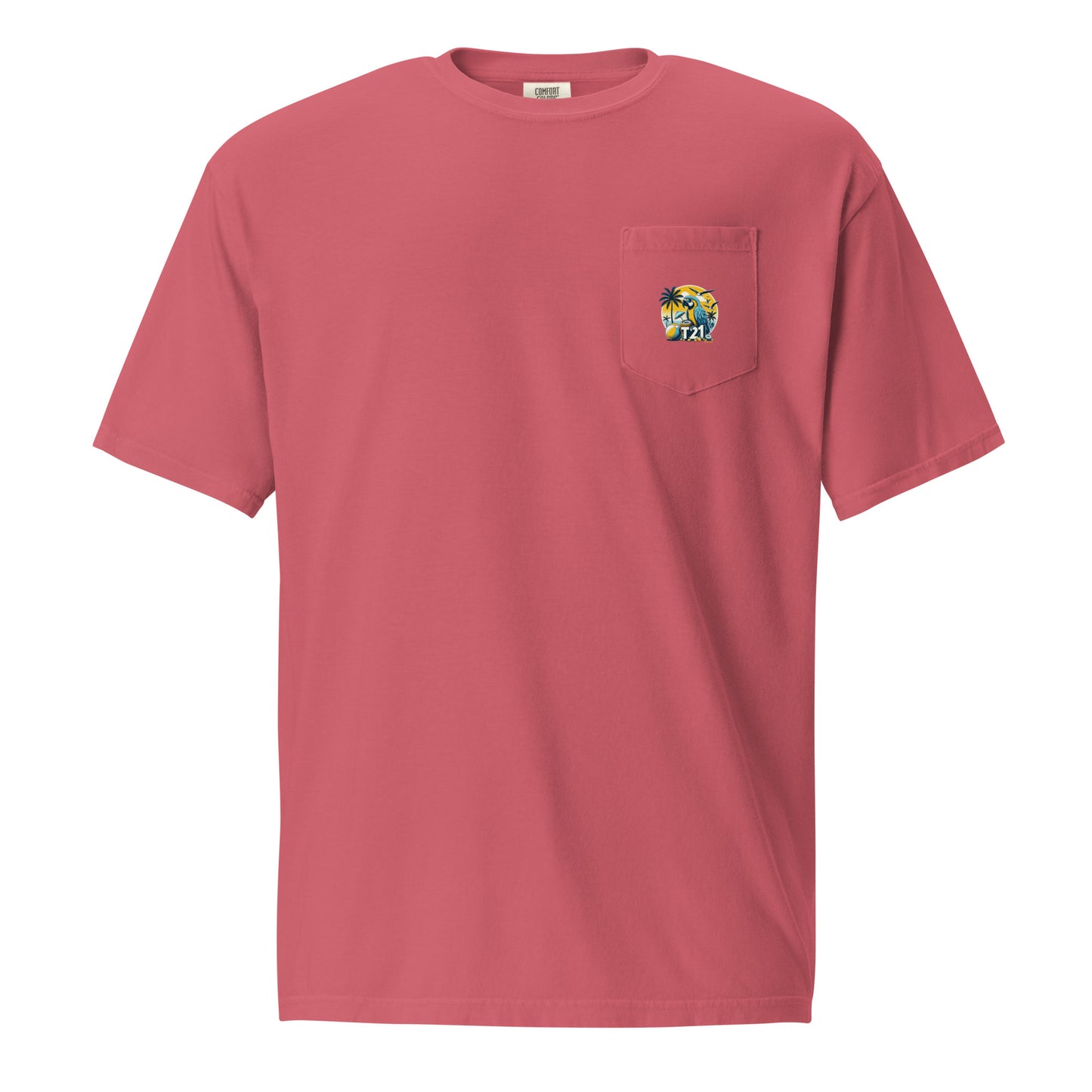 T21 "Coconut Island" - Unisex Relaxed-fit Pocket T-shirt - multiple colors