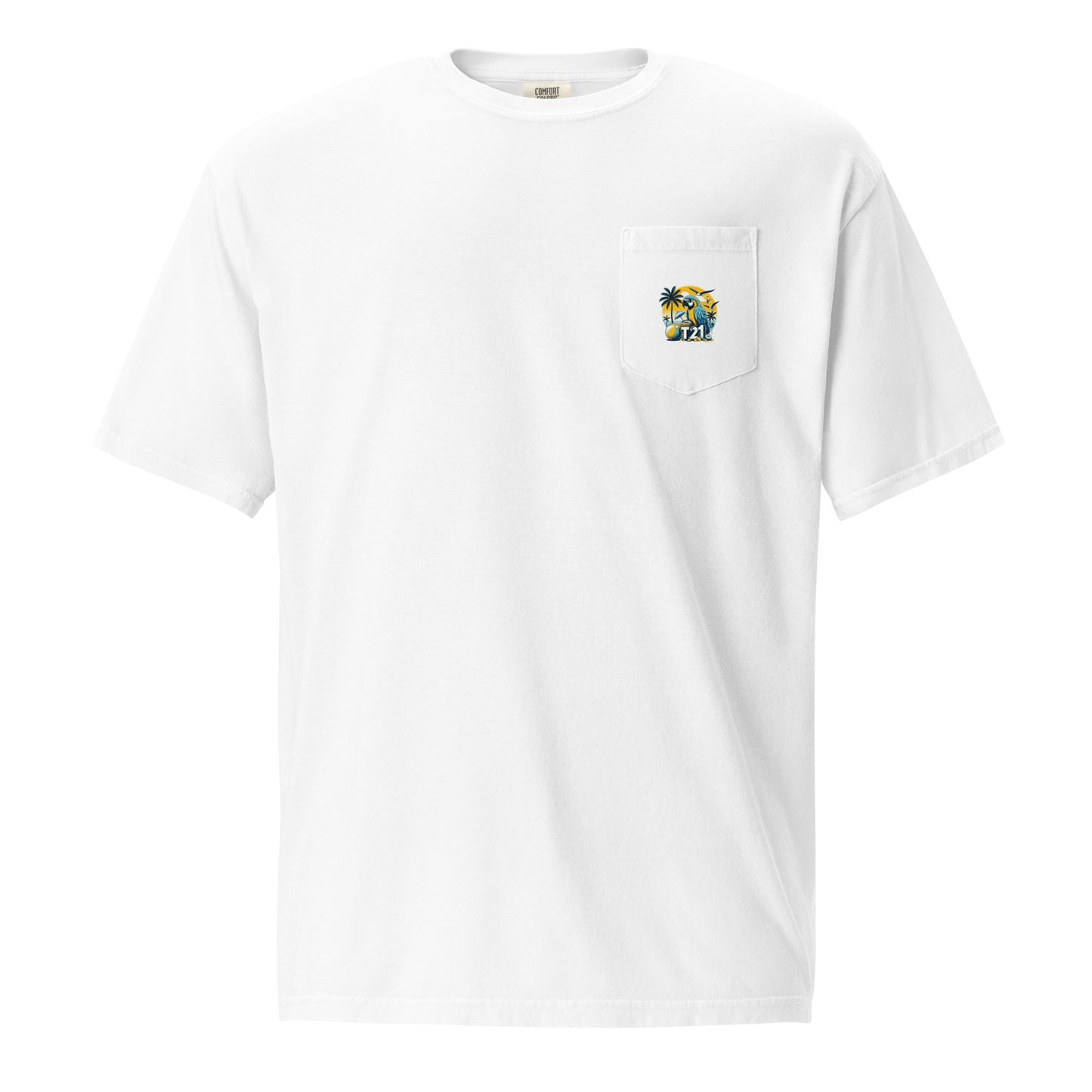 T21 "Coconut Island" - Unisex Relaxed-fit Pocket T-shirt - multiple colors