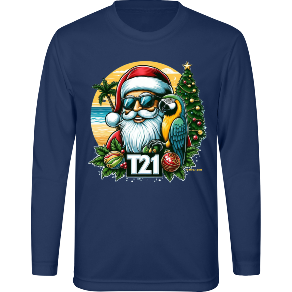 T21 "Santa" - Youth Activewear Moisture-wicking, UV40+ Long-sleeve tee