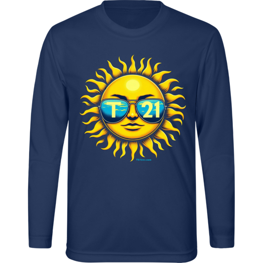 T21 "Sunny Shades" - Youth Activewear Moisture-wicking, UV40+ Long-sleeve tee