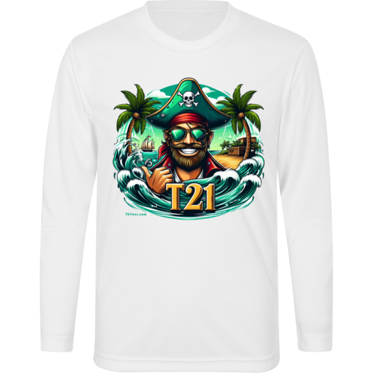 T21 "Pirate Latitudes" - Youth Activewear Moisture-wicking, UV40+ Long-sleeve tee