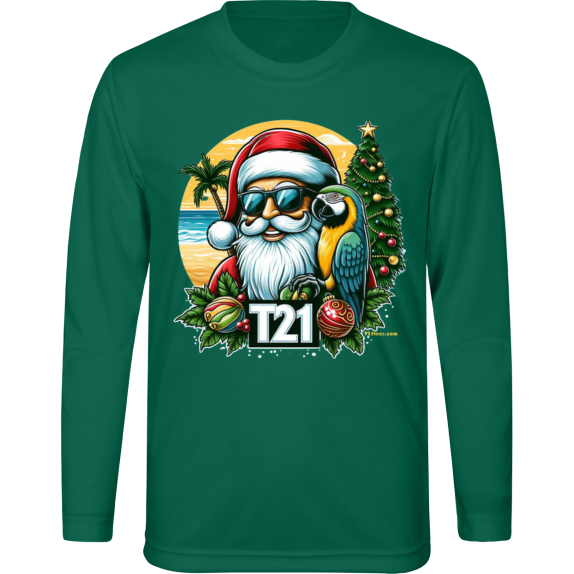 T21 "Santa" - Youth Activewear Moisture-wicking, UV40+ Long-sleeve tee