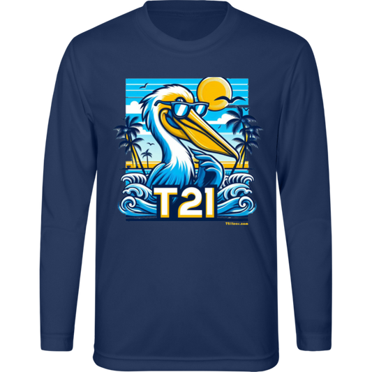 T21 "The Dude" - Youth Activewear Moisture-wicking, UV40+ Long-sleeve tee