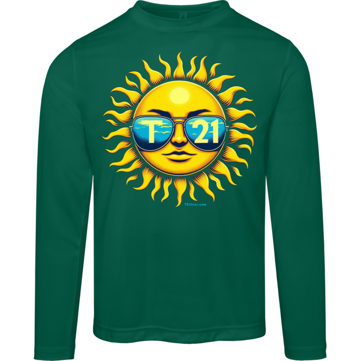 T21 "Sunny Shades" - Men's Activewear Moisture-wicking, UV40+ Long-sleeve tee