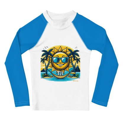 T21 "Sunshine Daydream" Down Syndrome Awareness Kids Rash Guard