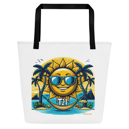 T21 "Sunshine Daydream" Down Syndrome Awareness Large Tote Bag