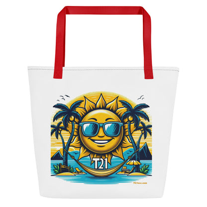 T21 "Sunshine Daydream" Down Syndrome Awareness Large Tote Bag