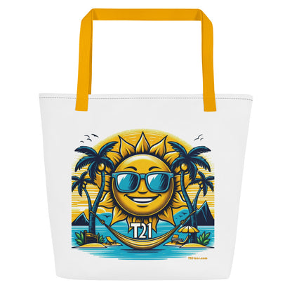 T21 "Sunshine Daydream" Down Syndrome Awareness Large Tote Bag