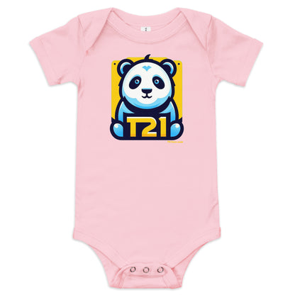 T21 "Baby Panda" - Baby short sleeve one piece - multiple colors