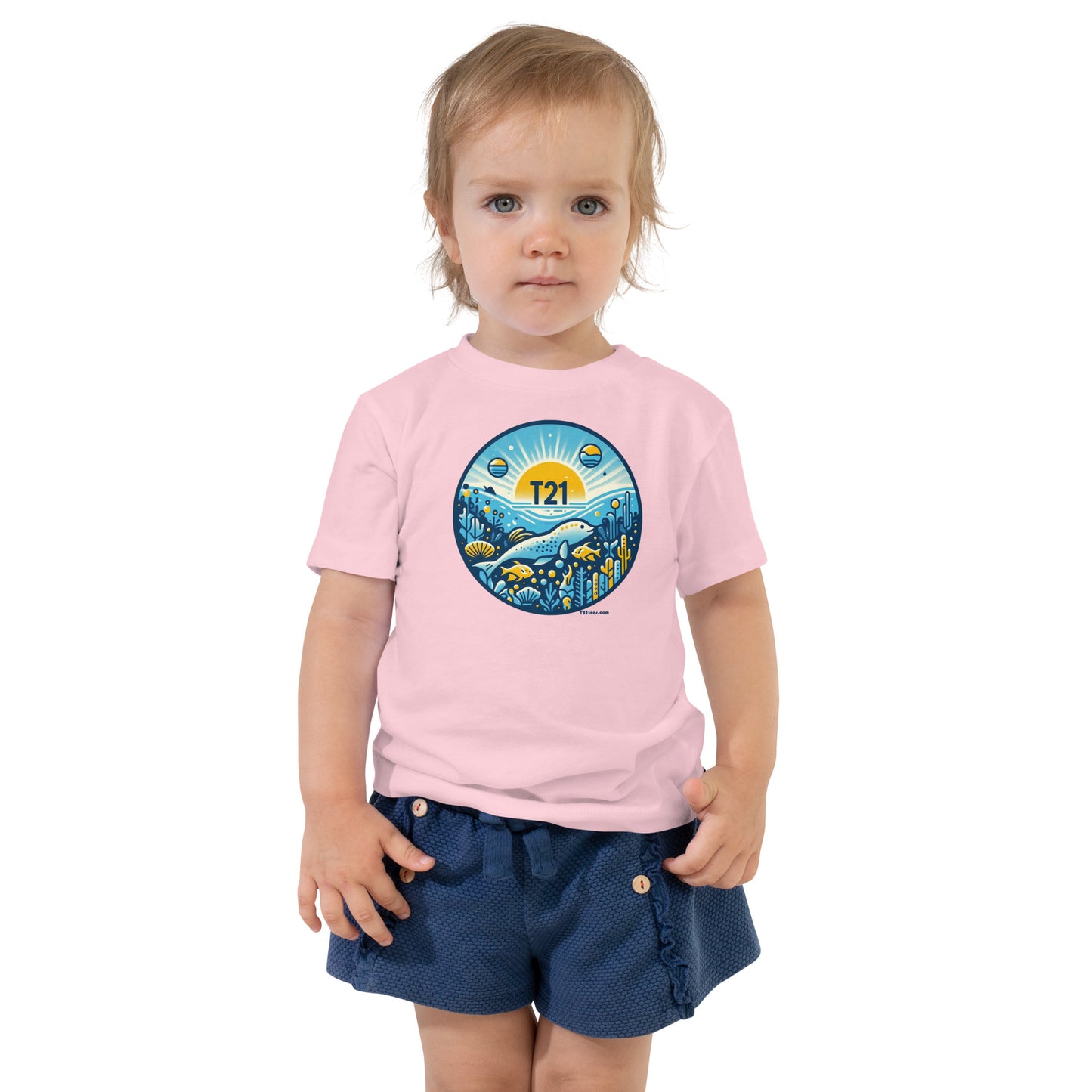 T21 "Friendly Sea" - Toddler Short Sleeve Tee - multiple colors