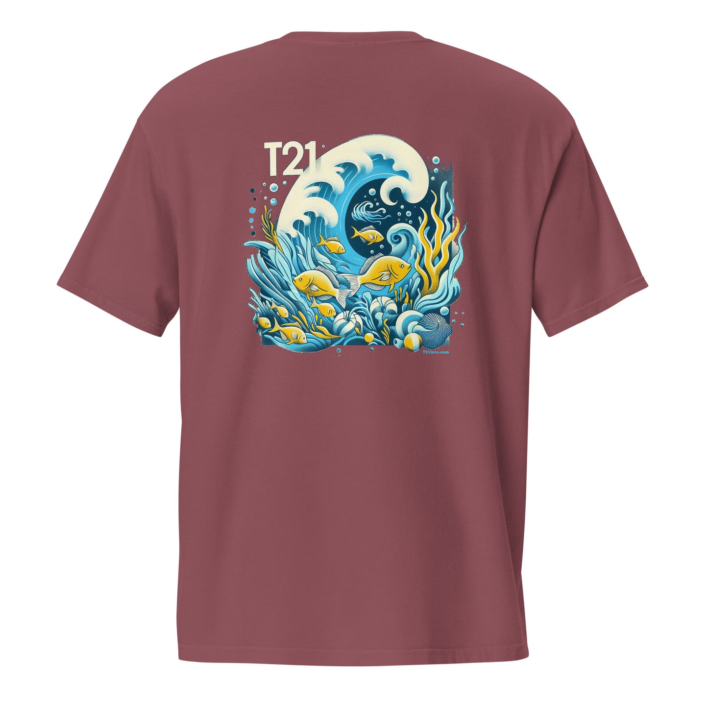 T21 "Reef" - Camiseta con bolsillo teñida en prenda para hombre - varios colores