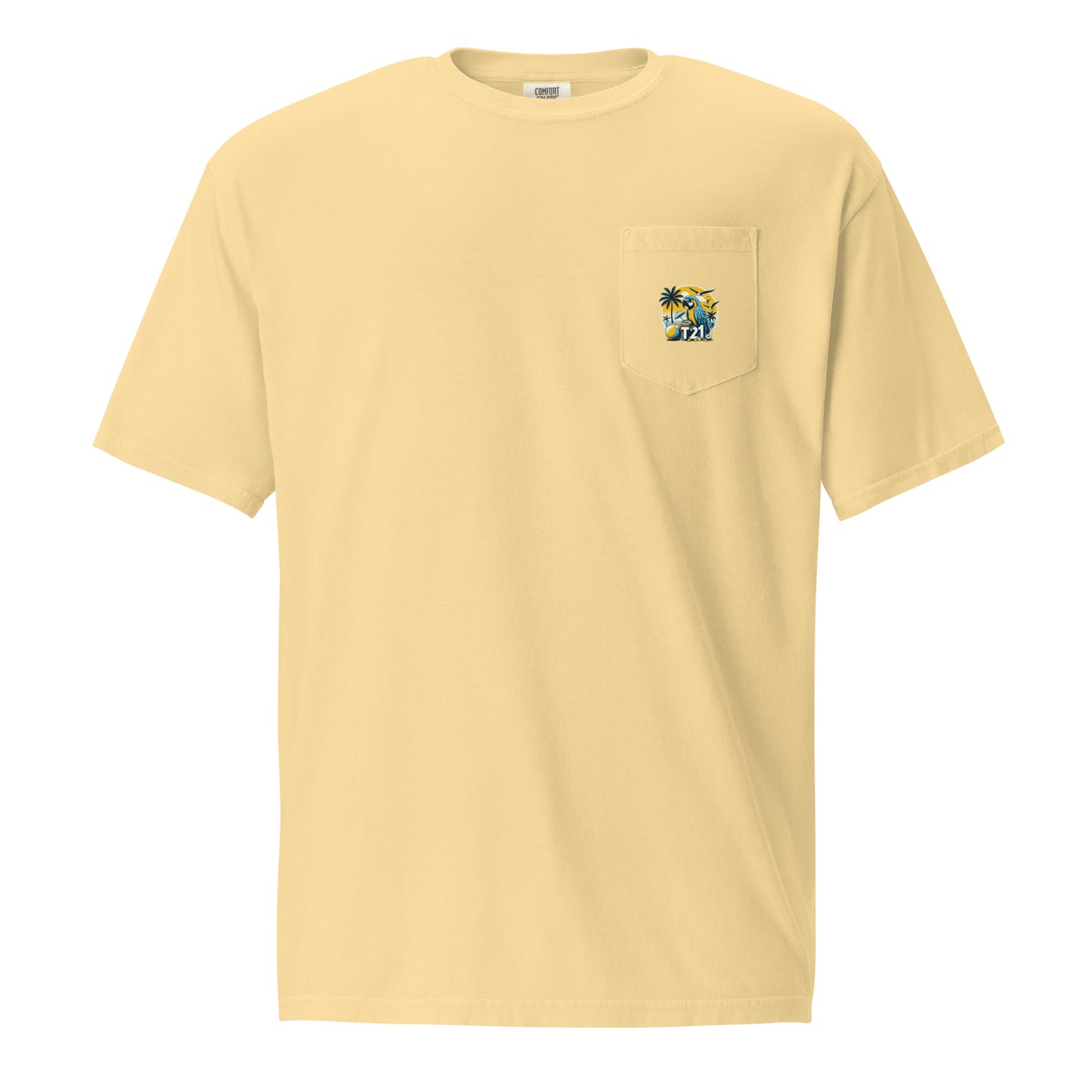 T21 "Coconut Island" - Men's Garment-dyed Pocket T-shirt - colors