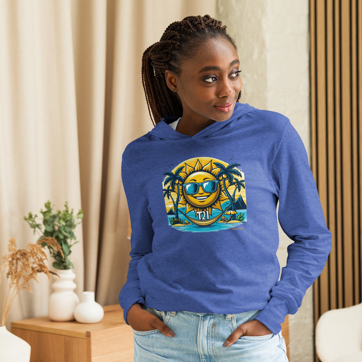 T21 "Sunshine Daydream" - Unisex Hooded Long-sleeve Tee - colors