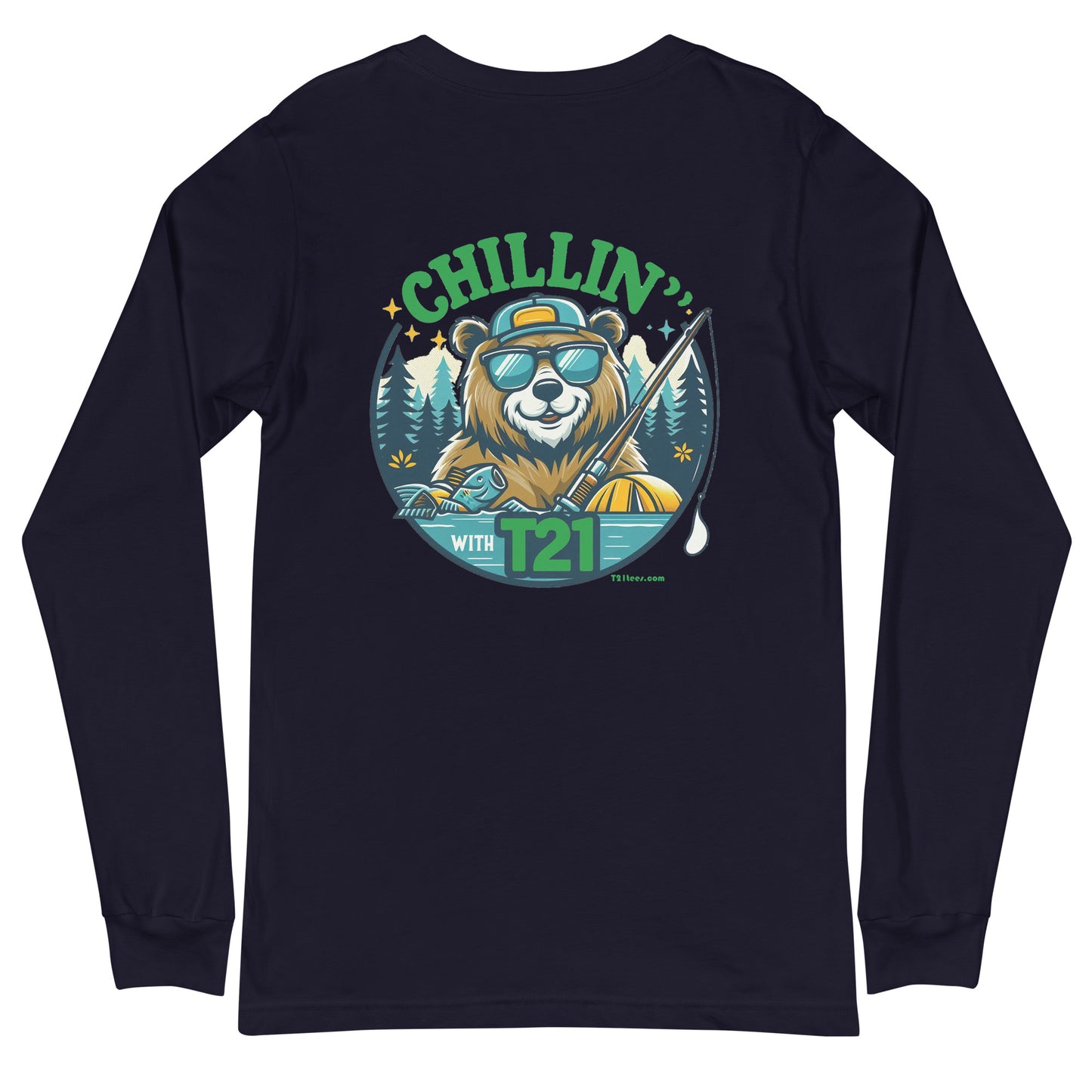 T21 "Bear's Gone Fishin'" - Unisex Long Sleeve Tee - multiple colors