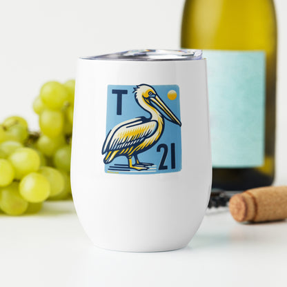 T21 "Waiting for Fish" - 12oz stainless steel wine tumbler