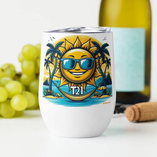 T21 "Sunshine Daydream" Down Syndrome Awareness Wine Tumbler