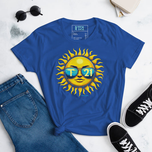 T21 "Sunny Shades" Down Syndrome Awareness Women's Short Sleeve T-shirt