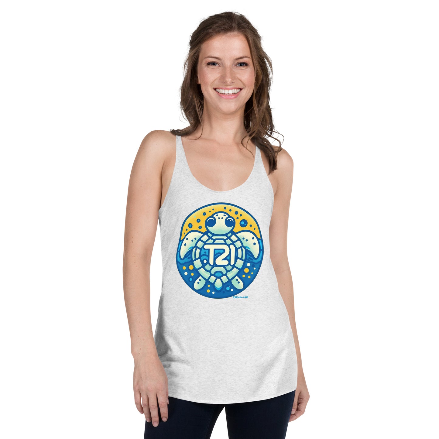 T21 "Ocean Quest" - Women's Thin Workout Racerback Tank - multiple colors