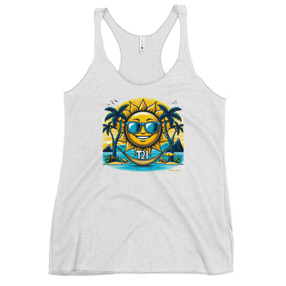 T21 "Sunshine Daydream" Down Syndrome Awareness Women's Racerback Tank