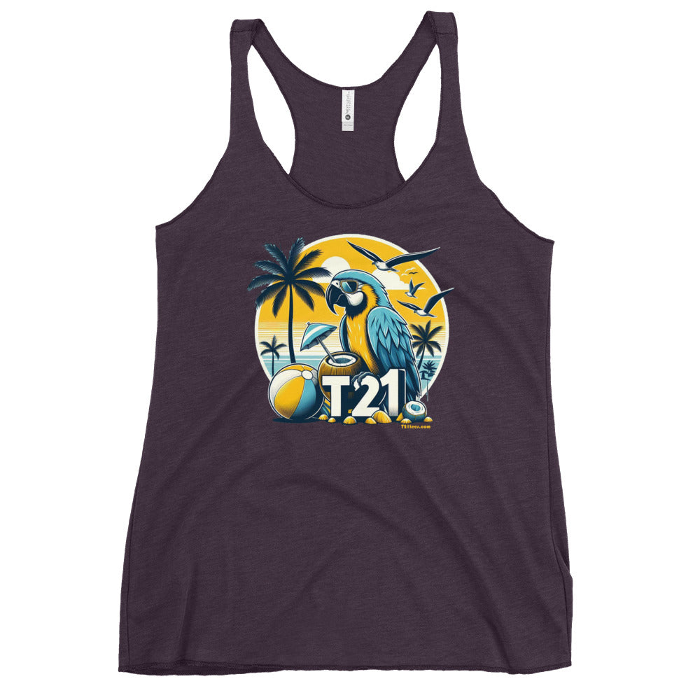 T21 "Coconut Island" - Women's Thin/Lightweight Racerback Tank - colors